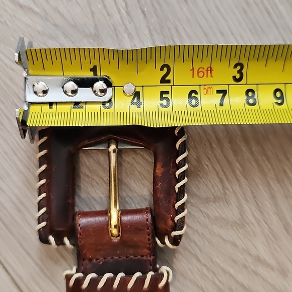 Genuine Leather Western Belt with Edged Stitch Detailing - Picture 2 of 14